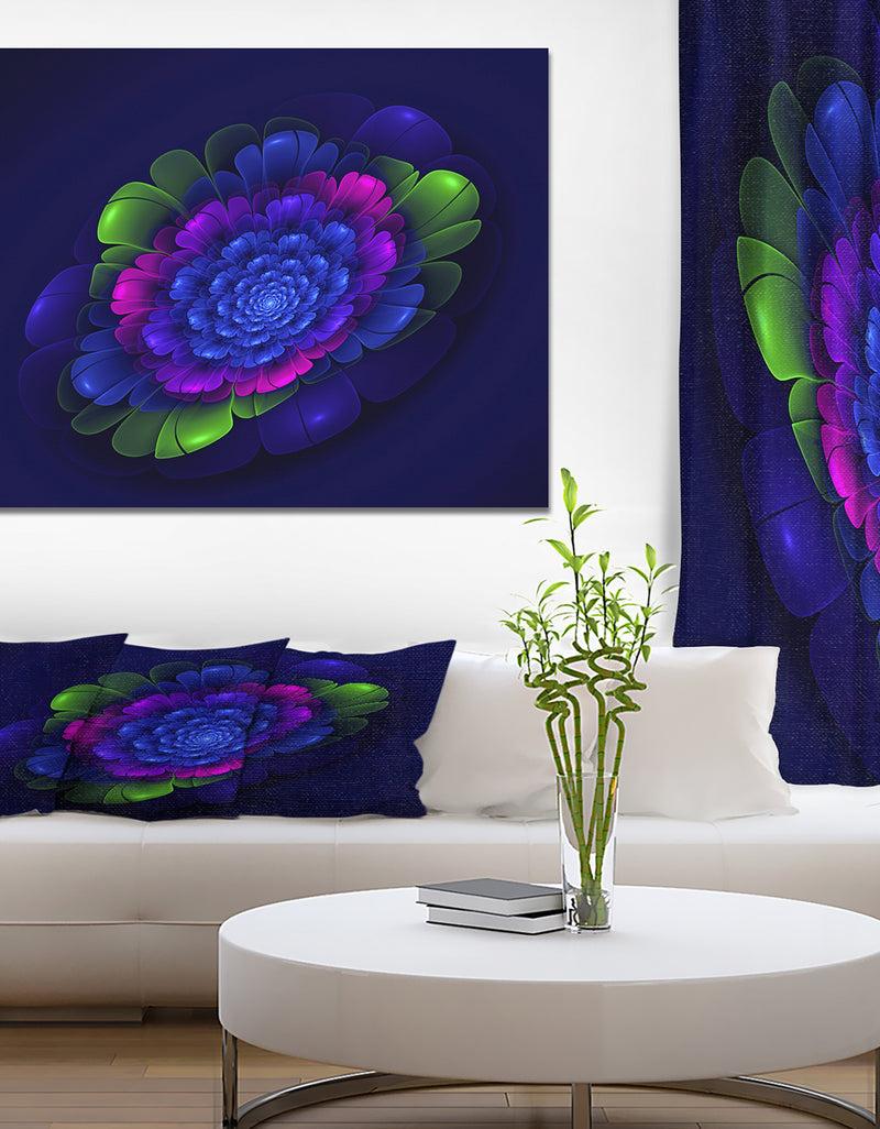 DesignQ Fractal Summer Abstract Flower - Art On Wrapped Canvas