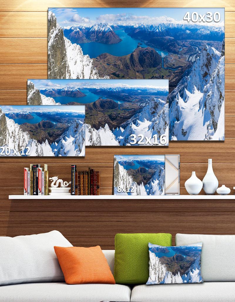 DesignQ Frankton And Lake Aerial View Panorama - Landscape Art Canvas Print