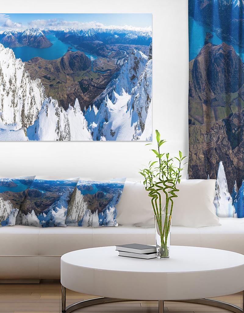 DesignQ Frankton and Lake Aerial View Panorama - Landscape Art Canvas Print