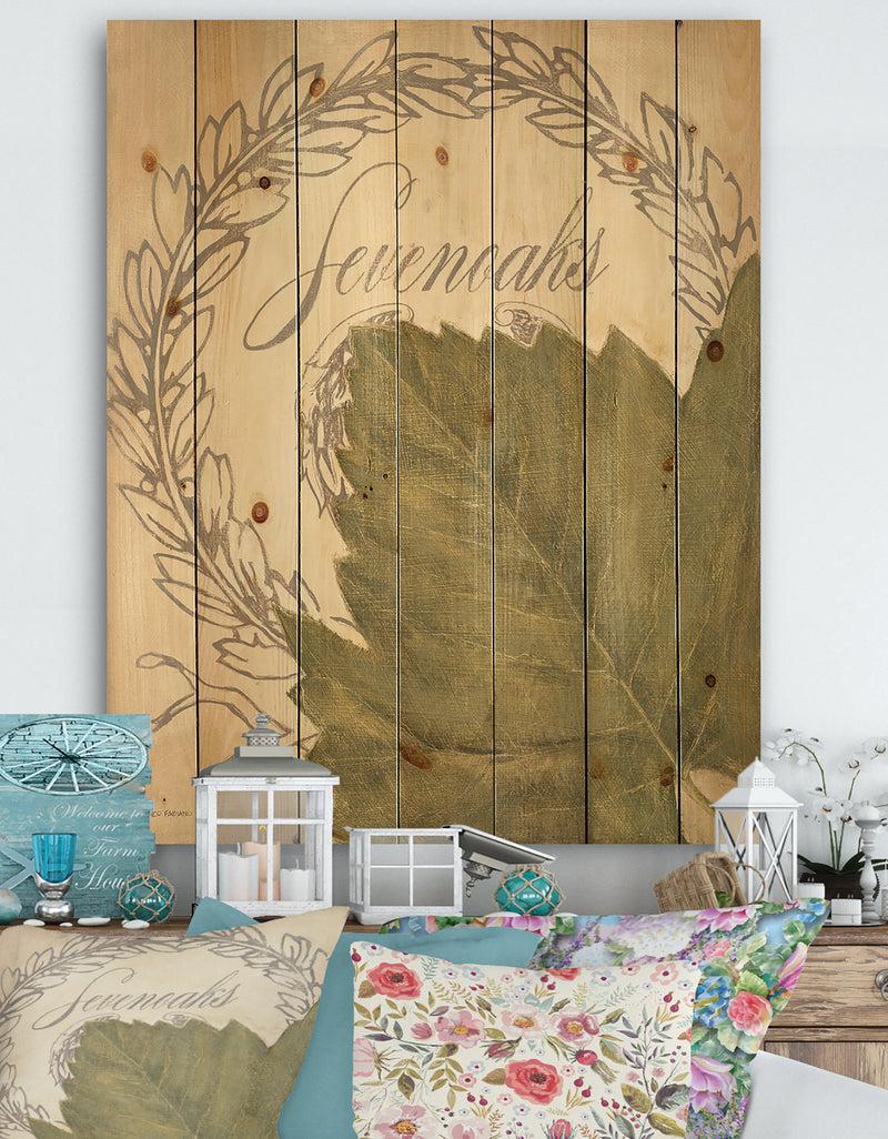 DesignQ French Chateau White Wine I - Food and Beverage Print on Natural Pine Wood