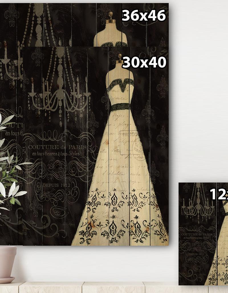 DesignQ French Couture II - Fashion Print On Natural Pine Wood