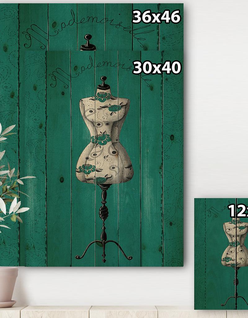 DesignQ French Couture III - Fashion Print On Natural Pine Wood