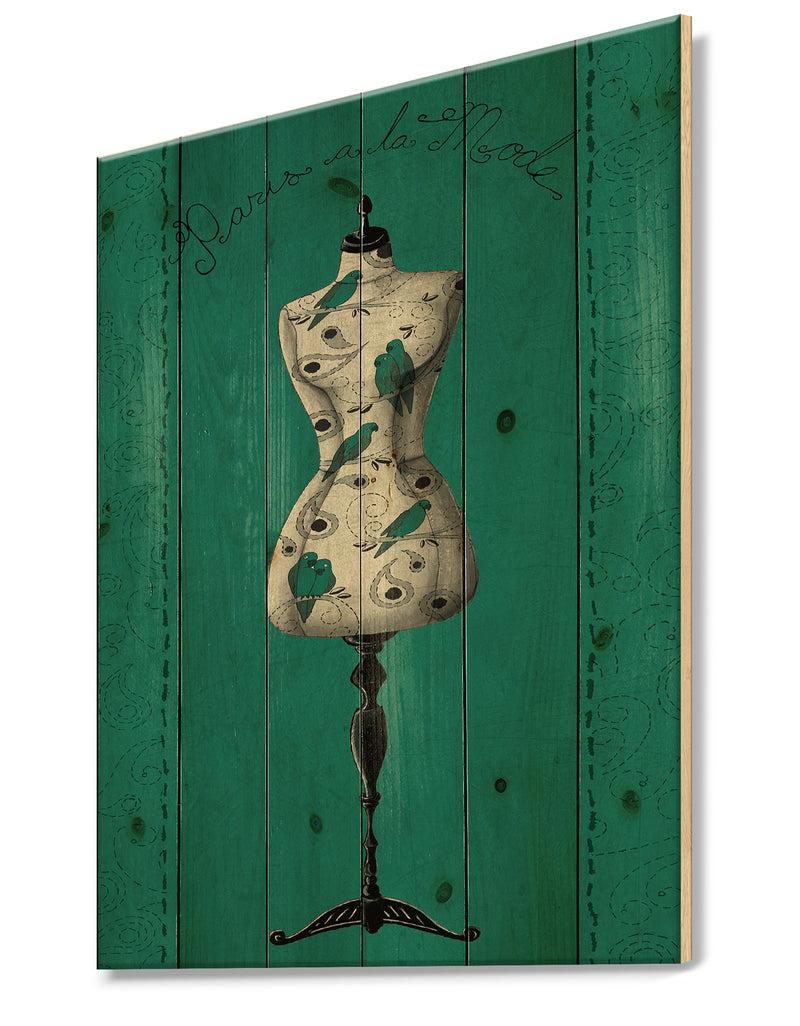 DesignQ French Couture IV - Fashion Print On Natural Pine Wood