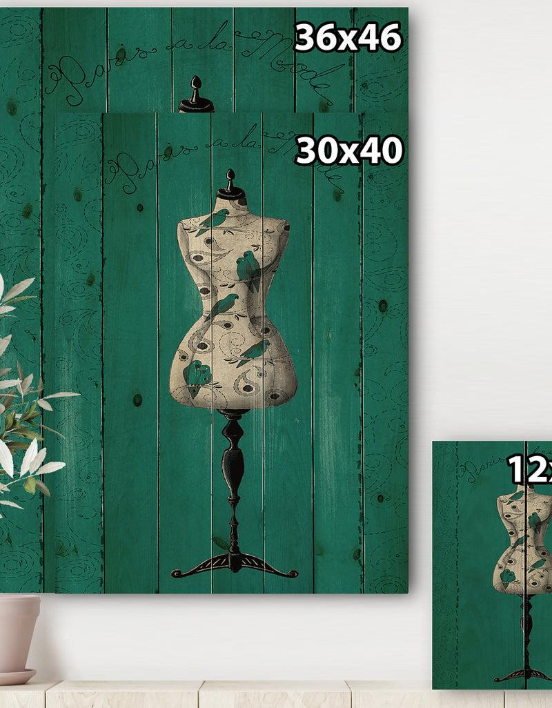 DesignQ French Couture IV - Fashion Print On Natural Pine Wood