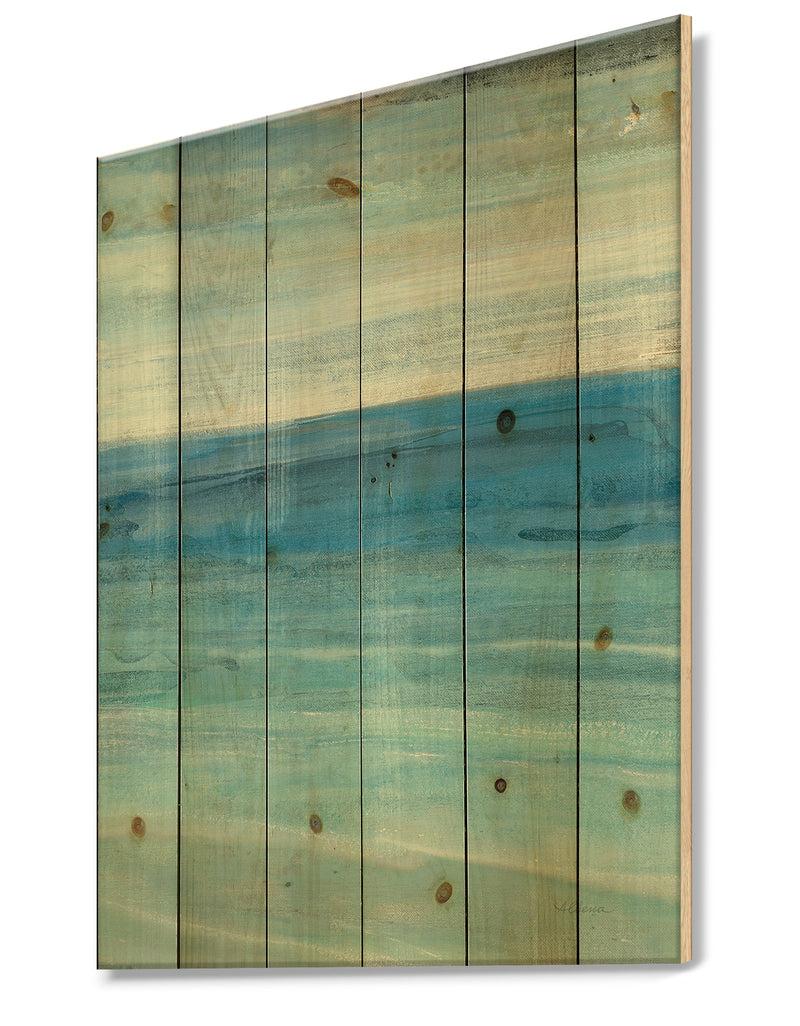 DesignQ From The Shore III - Nautical & Beach Print On Natural Pine Wood
