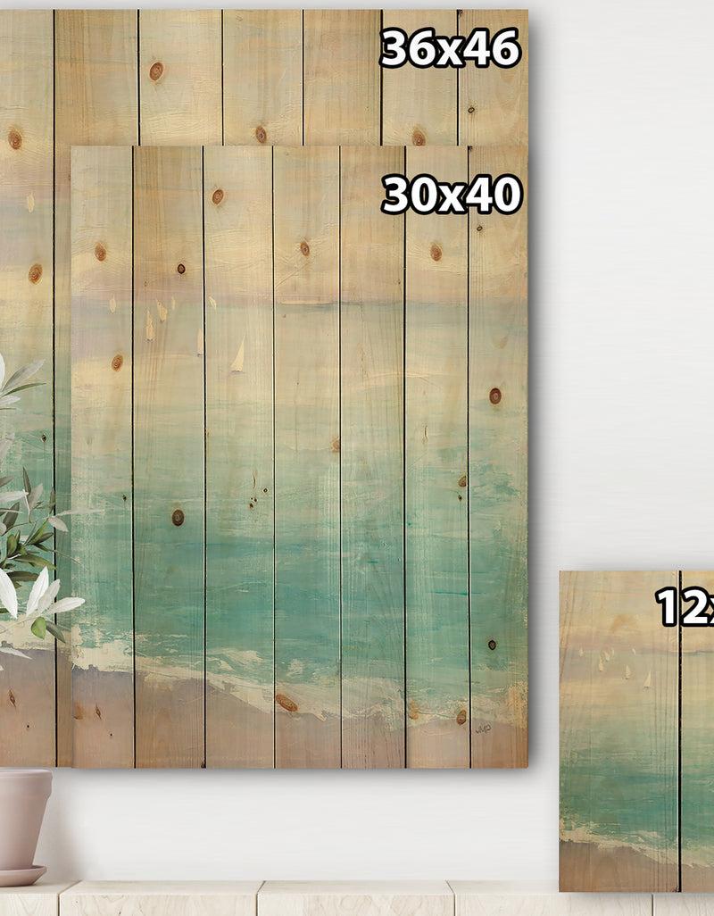 DesignQ From The Shore - Traditional Print On Natural Pine Wood