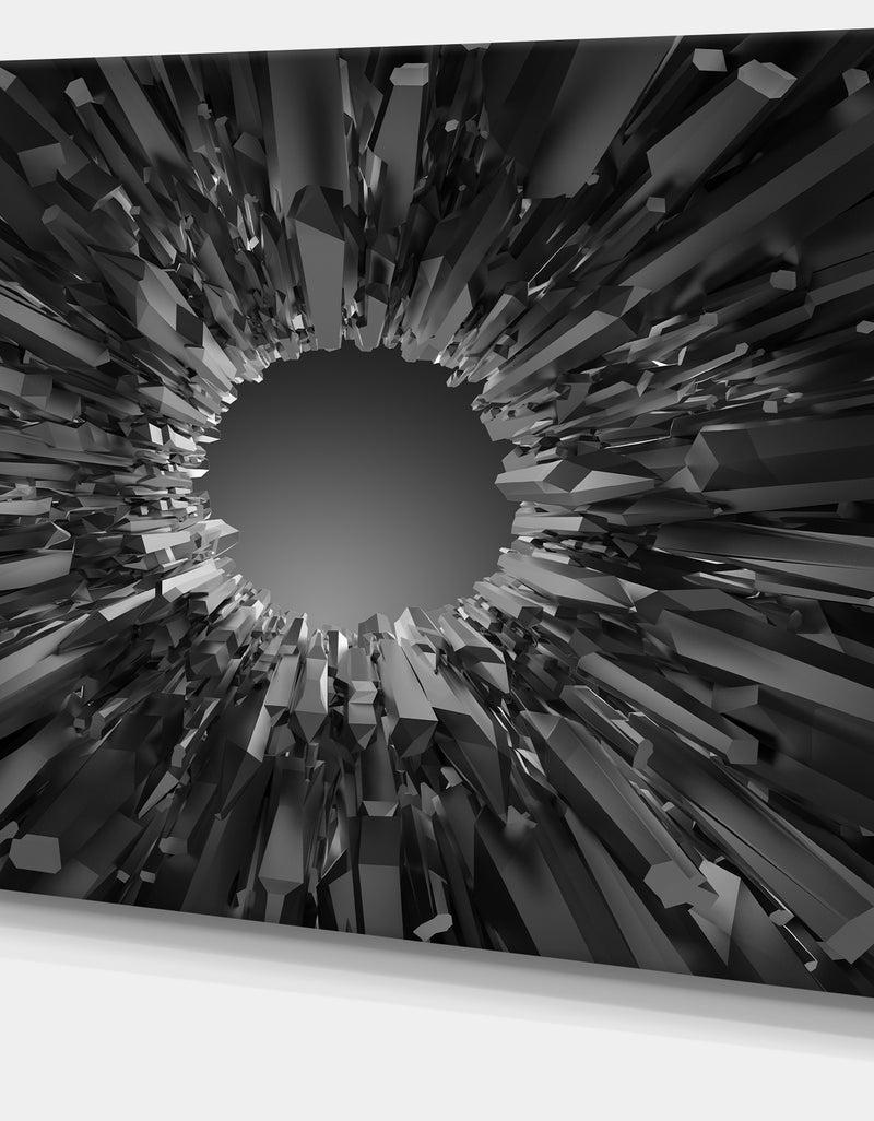 DesignQ Futuristic Black Background - Abstract Artwork On Canvas