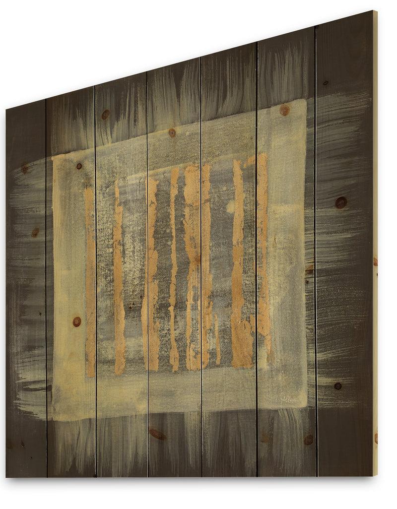 DesignQ Galm Abstract II - Transitional Print On Natural Pine Wood