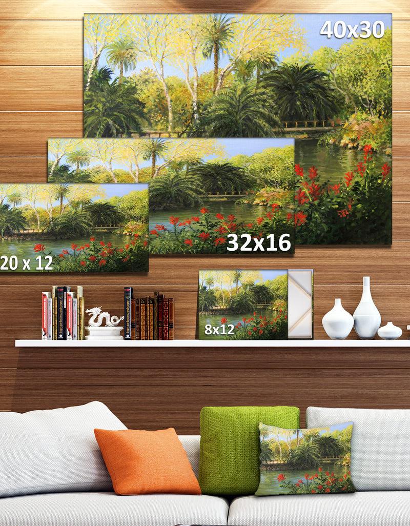 DesignQ Garden Of Eden - Landscape Large Canvas Print