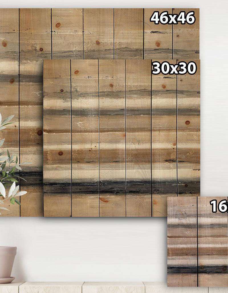 DesignQ Geometric Circle Natural Balance III - Mid-Century Modern Transitional Print On Natural Pine Wood