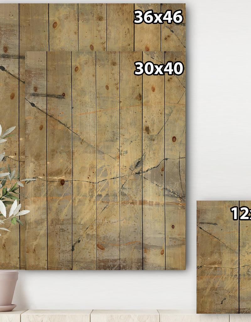 DesignQ Geometric Cream Block III - Modern Glam Print On Natural Pine Wood