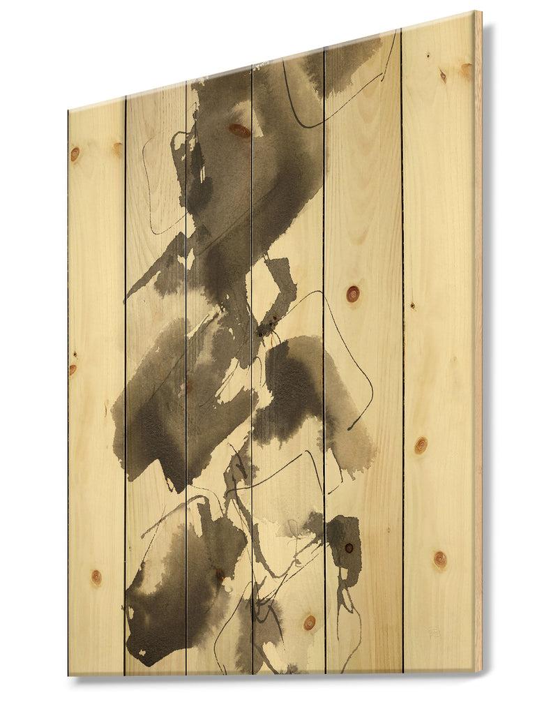 DesignQ Geometric Glam Square I - Modern & Contemporary Print On Natural Pine Wood