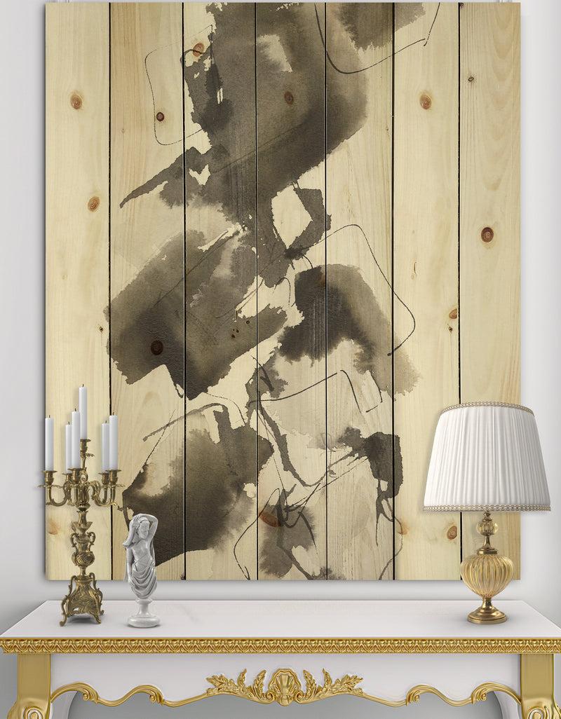 DesignQ Geometric Glam Square I - Modern & Contemporary Print on Natural Pine Wood