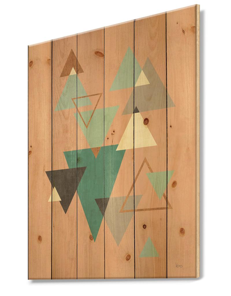 DesignQ Geometric Hexagons Pattern III - Transitional Print On Natural Pine Wood