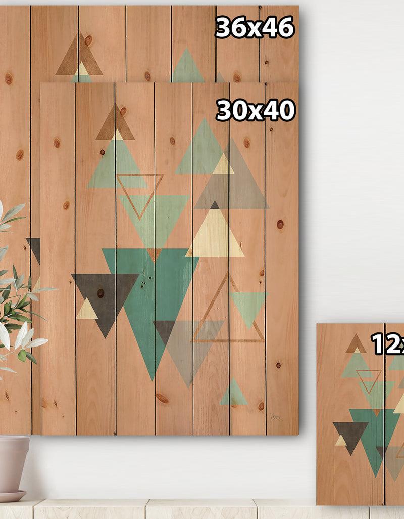 DesignQ Geometric Hexagons Pattern III - Transitional Print On Natural Pine Wood