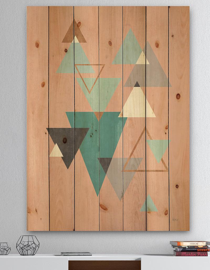 DesignQ Geometric hexagons Pattern III - Transitional Print on Natural Pine Wood