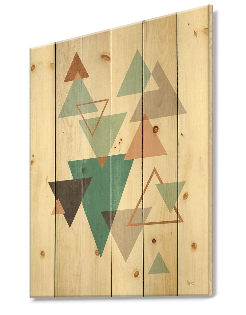 DesignQ Geometric Hexagons Pattern V - Transitional Print On Natural Pine Wood