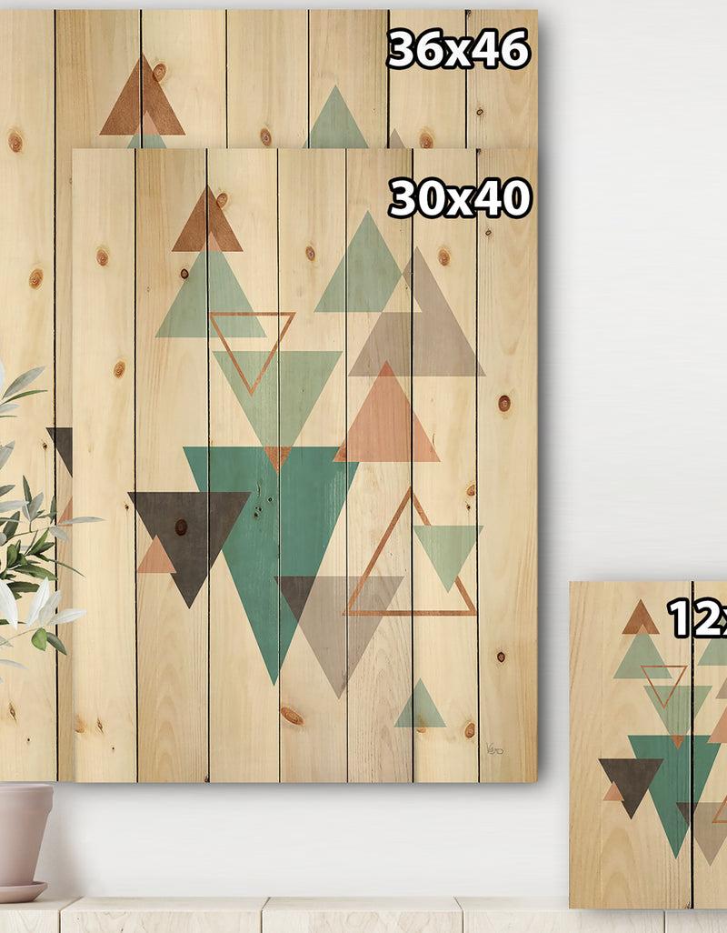 DesignQ Geometric Hexagons Pattern V - Transitional Print On Natural Pine Wood