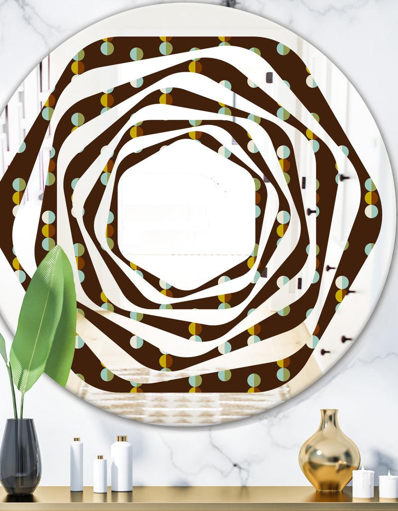 DesignQ Geometric Mod Dots - Modern Round or Oval Wall Mirror - Whirl