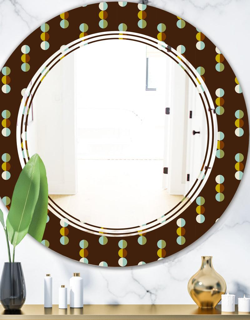 DesignQ Geometric Mod Dots - Modern Round or Oval Wall Mirror - Triple C