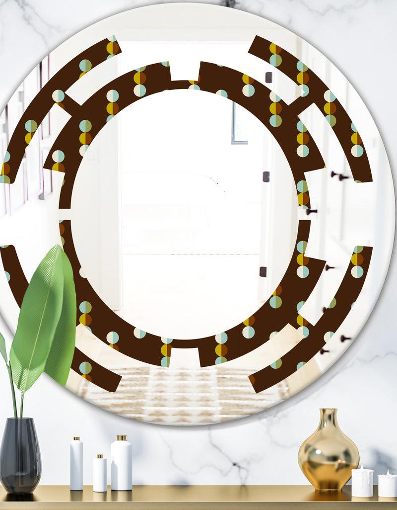 DesignQ Geometric Mod Dots - Modern Round or Oval Wall Mirror - Space