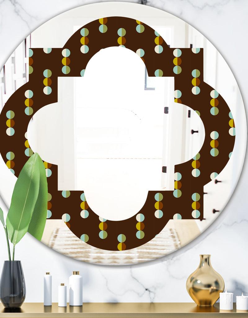 DesignQ Geometric Mod Dots - Modern Round or Oval Wall Mirror - Quatrefoil