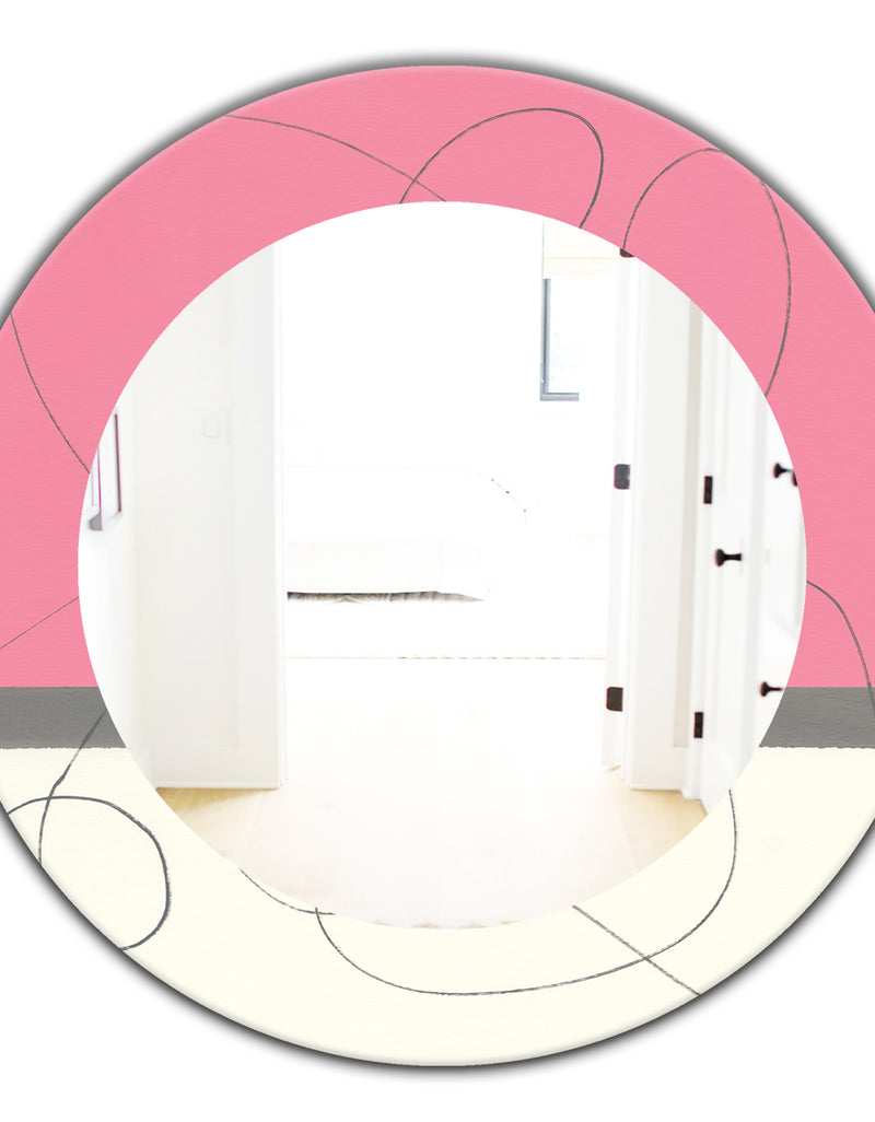 DesignQ Geometric Neapolitan II - Modern Mirror - Oval Or Round Wall Mirror