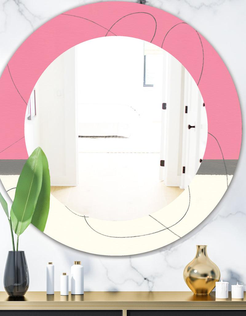 DesignQ Geometric Neapolitan II - Modern Mirror - Oval or Round Wall Mirror