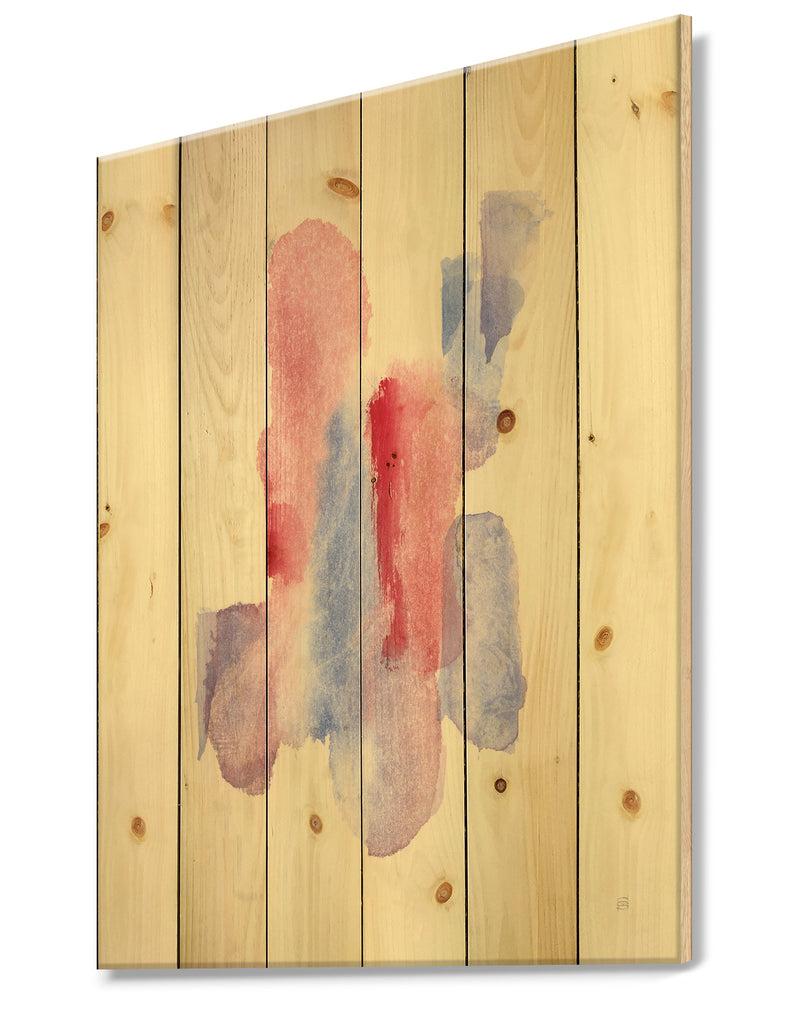 DesignQ Geometric Pastel II - Mid-Century Modern Print On Natural Pine Wood