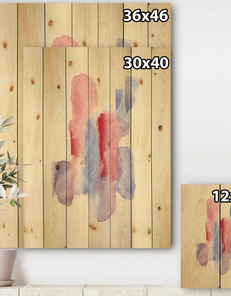 DesignQ Geometric Pastel II - Mid-Century Modern Print On Natural Pine Wood