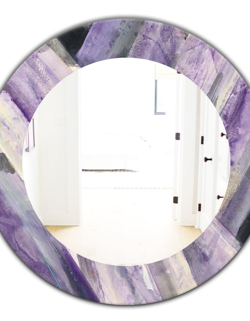 DesignQ Geometric Purple Glacier - Modern Mirror - Oval Or Round Wall Mirror