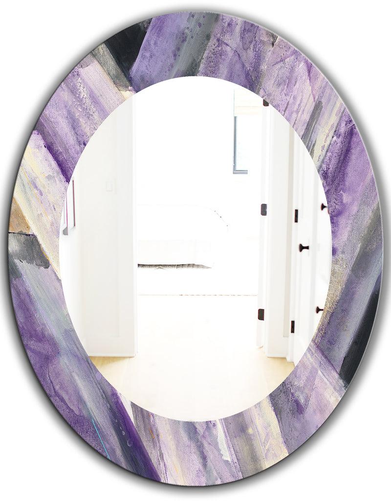 DesignQ Geometric Purple Glacier - Modern Mirror - Oval Or Round Wall Mirror