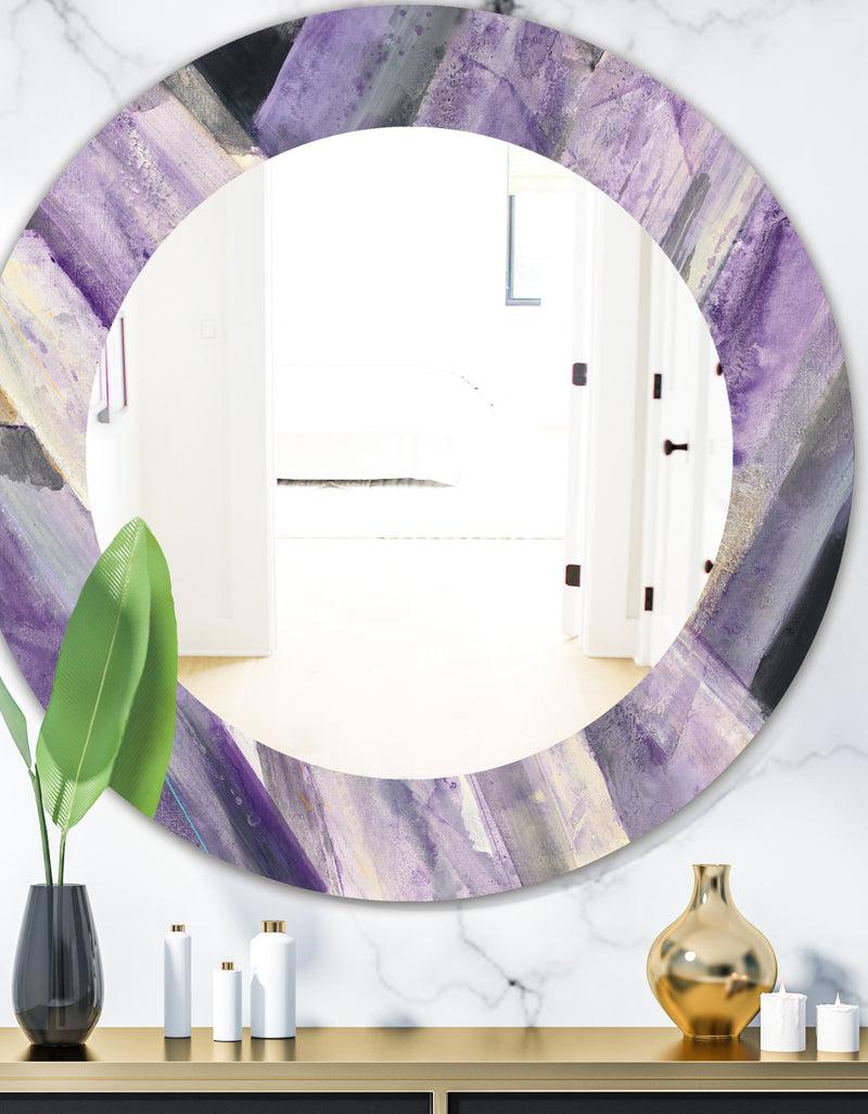 DesignQ Geometric Purple Glacier - Modern Mirror - Oval or Round Wall Mirror