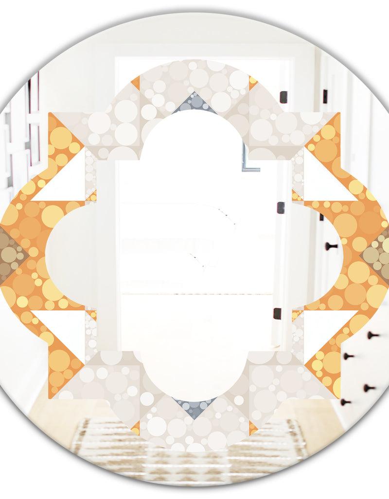 DesignQ Geometric Retro Design I - Modern Round Or Oval Wall Mirror - Quatrefoil