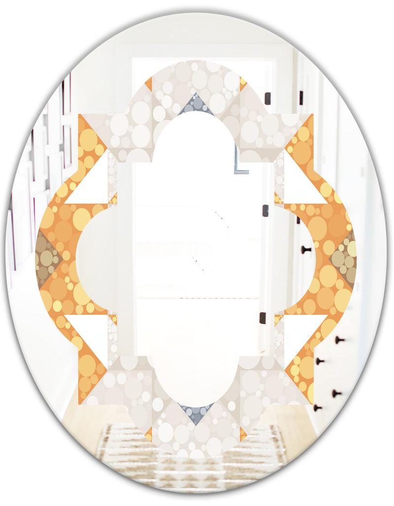 DesignQ Geometric Retro Design I - Modern Round Or Oval Wall Mirror - Quatrefoil