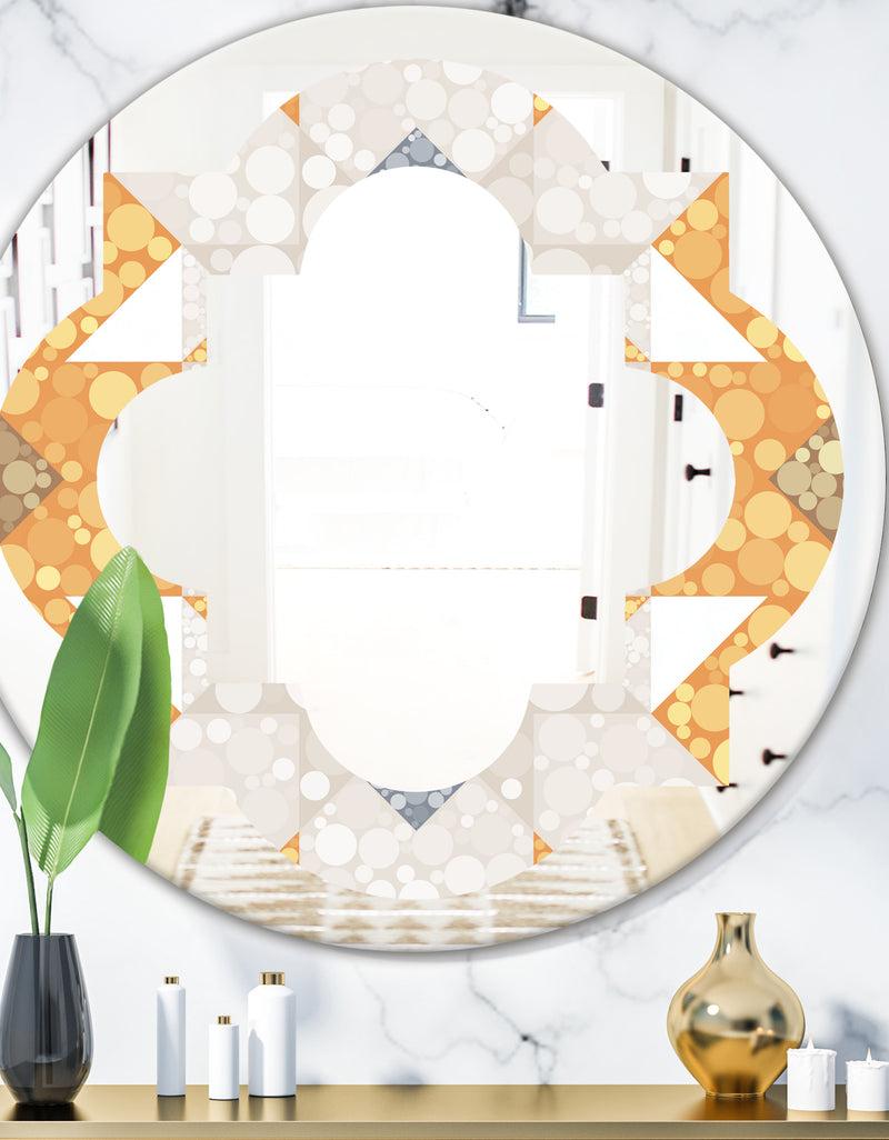 DesignQ Geometric Retro Design I - Modern Round or Oval Wall Mirror - Quatrefoil