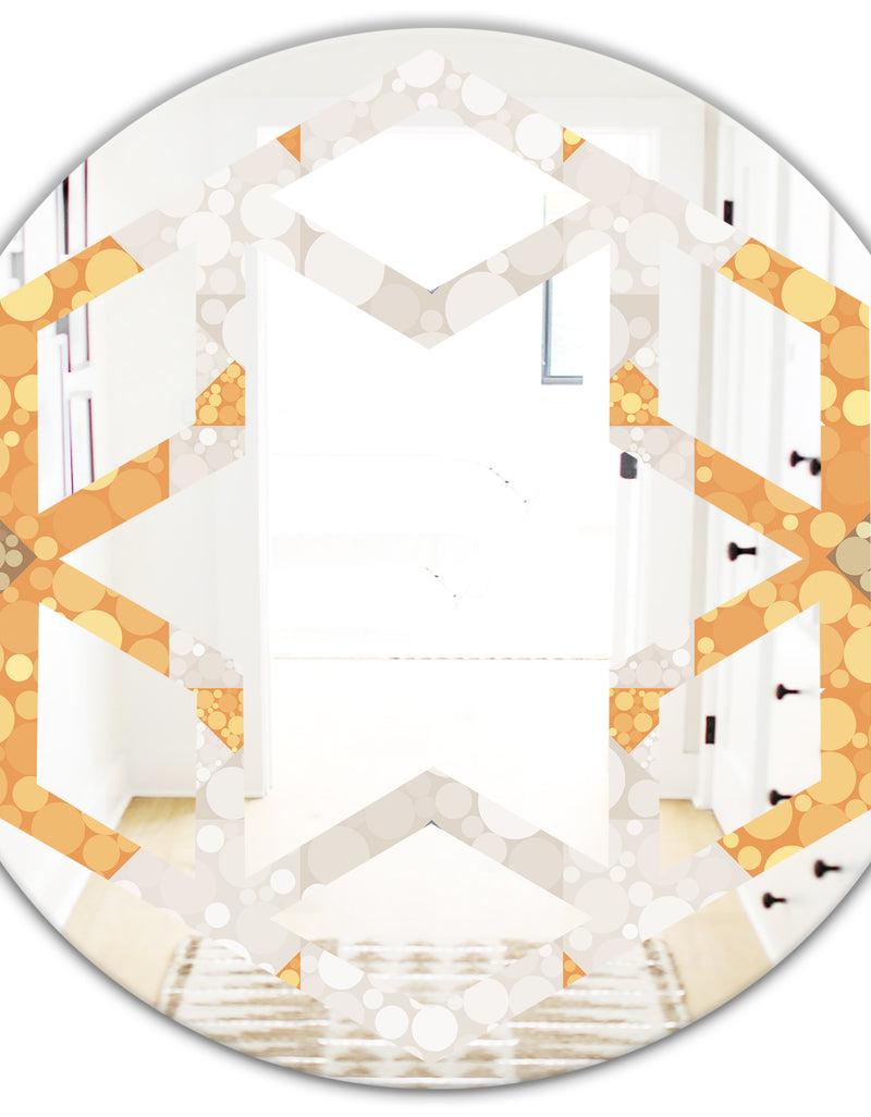 DesignQ Geometric Retro Design I - Modern Round Or Oval Wall Mirror - Hexagon Star