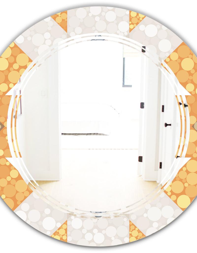 DesignQ Geometric Retro Design I - Modern Round Or Oval Wall Mirror - Triple C