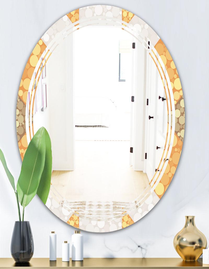 DesignQ Geometric Retro Design I - Modern Round Or Oval Wall Mirror - Triple C