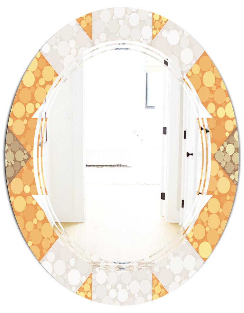 DesignQ Geometric Retro Design I - Modern Round Or Oval Wall Mirror - Triple C