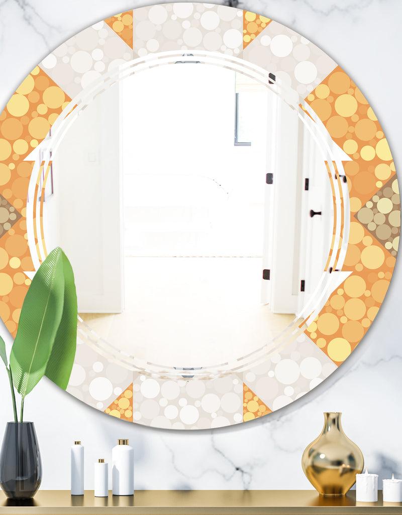 DesignQ Geometric Retro Design I - Modern Round or Oval Wall Mirror - Triple C