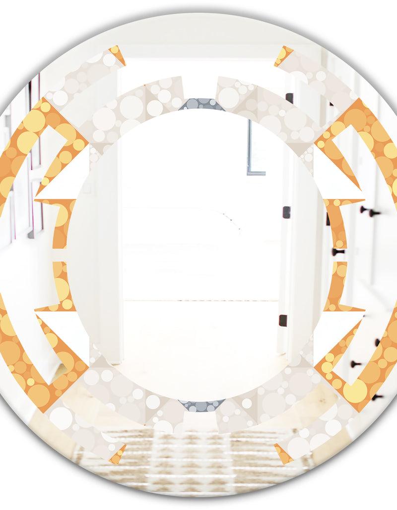 DesignQ Geometric Retro Design I - Modern Round Or Oval Wall Mirror - Space