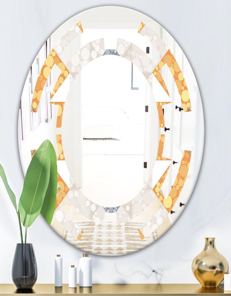 DesignQ Geometric Retro Design I - Modern Round Or Oval Wall Mirror - Space