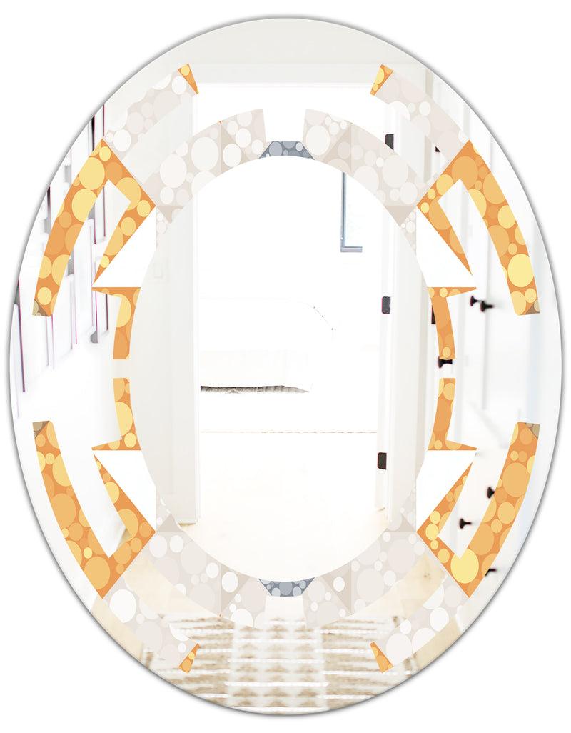 DesignQ Geometric Retro Design I - Modern Round Or Oval Wall Mirror - Space