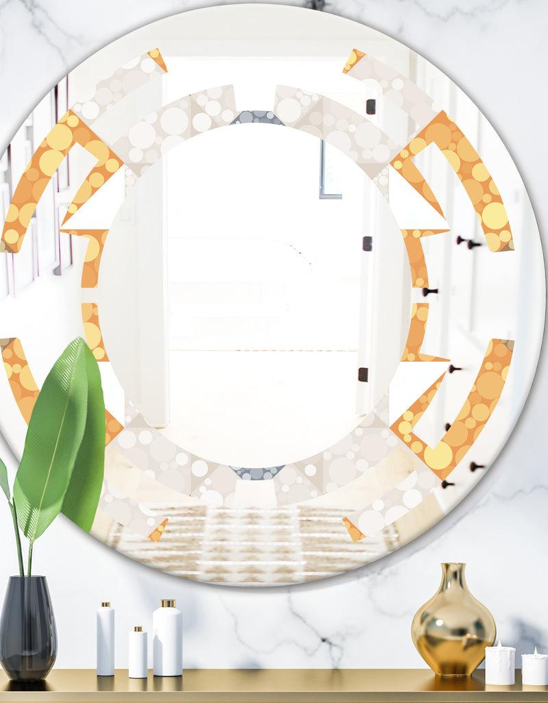 DesignQ Geometric Retro Design I - Modern Round or Oval Wall Mirror - Space