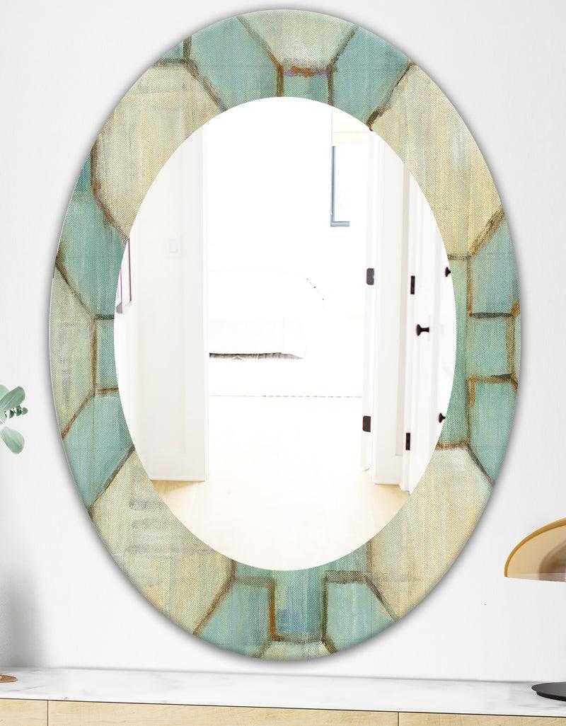 DesignQ Geometric Title Element - Modern Mirror - Oval Or Round Wall Mirror