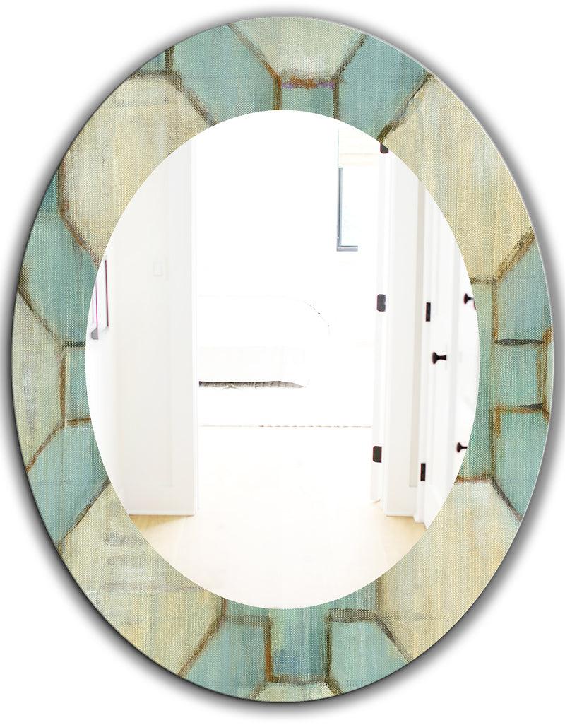 DesignQ Geometric Title Element - Modern Mirror - Oval Or Round Wall Mirror