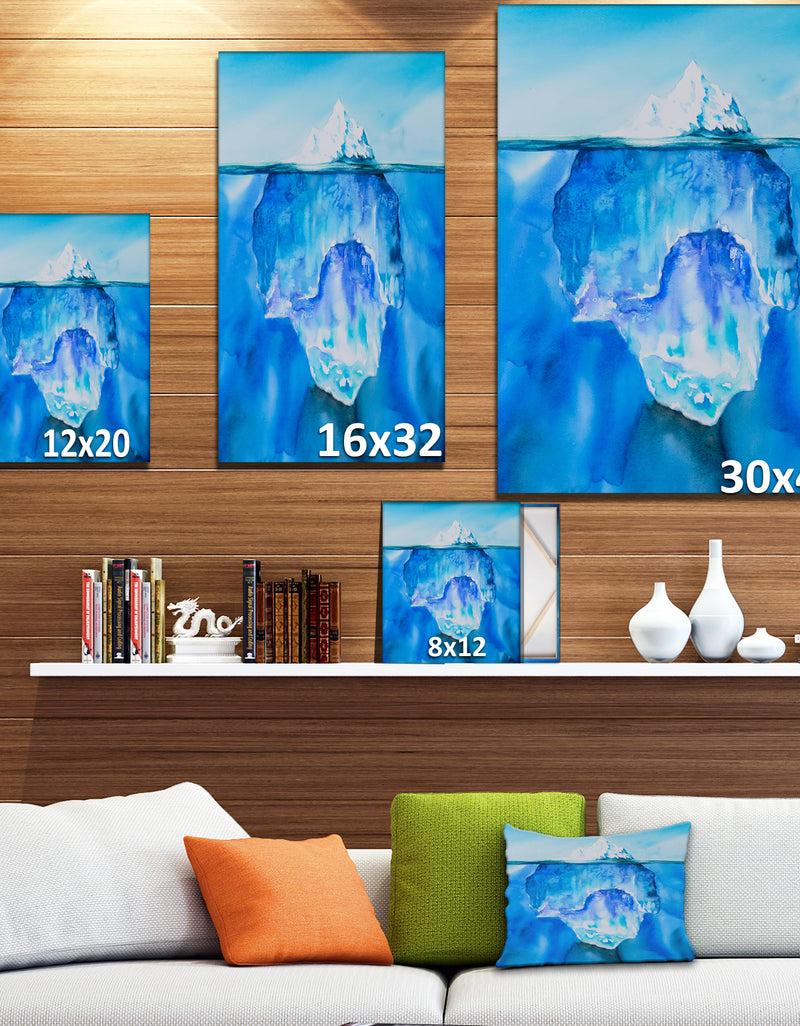 DesignQ Glacier In The Ocean - Sea & Shore Nautical Photographic On Wrapped Canvas