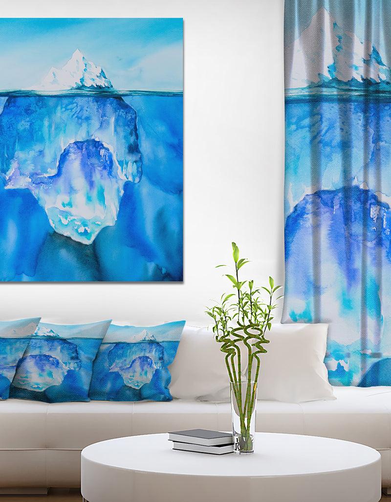 DesignQ Glacier in the ocean - Sea & Shore Nautical Photographic on wrapped Canvas