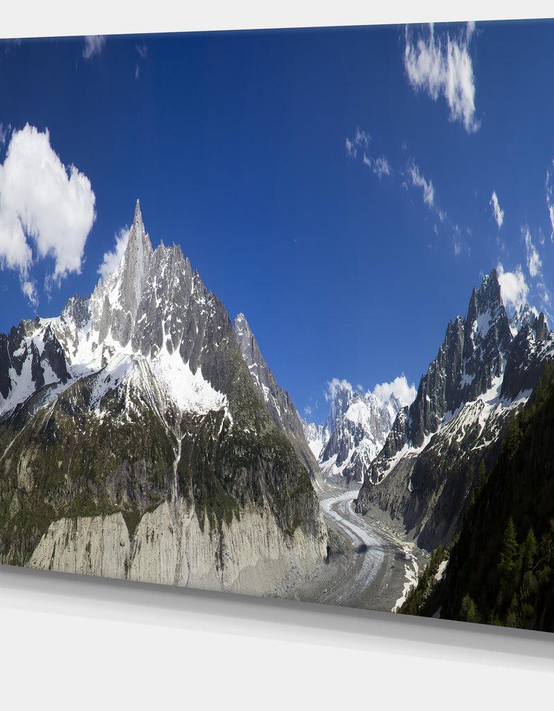 DesignQ Glacier Nearby Chamonix Panorama - Landscape Artwork Canvas